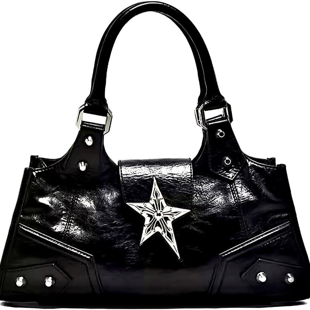 Y2K Punk Bag Girls, Sourpuss Gothic Tote Handbag Star Purse Cool Style Trendy Wo